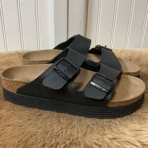 Papillio Birkenstock Arizona Platform Vegan Sandals 40 9-10 Germany